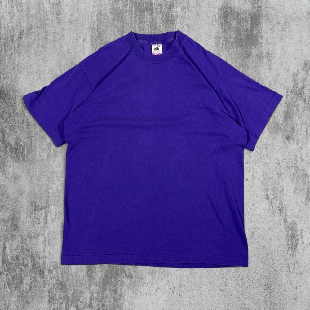Vintage Fruit Of The Loom Made In USA Purple Single Stitch T-Shirt Mens Large